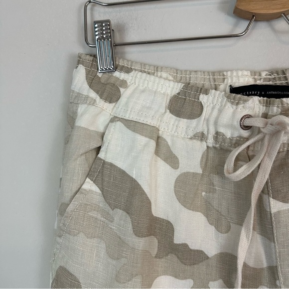 Sanctuary x Anthropologie | Linen Tan Camo Cargo Jogger Pants Size XS - Picture 3 of 9